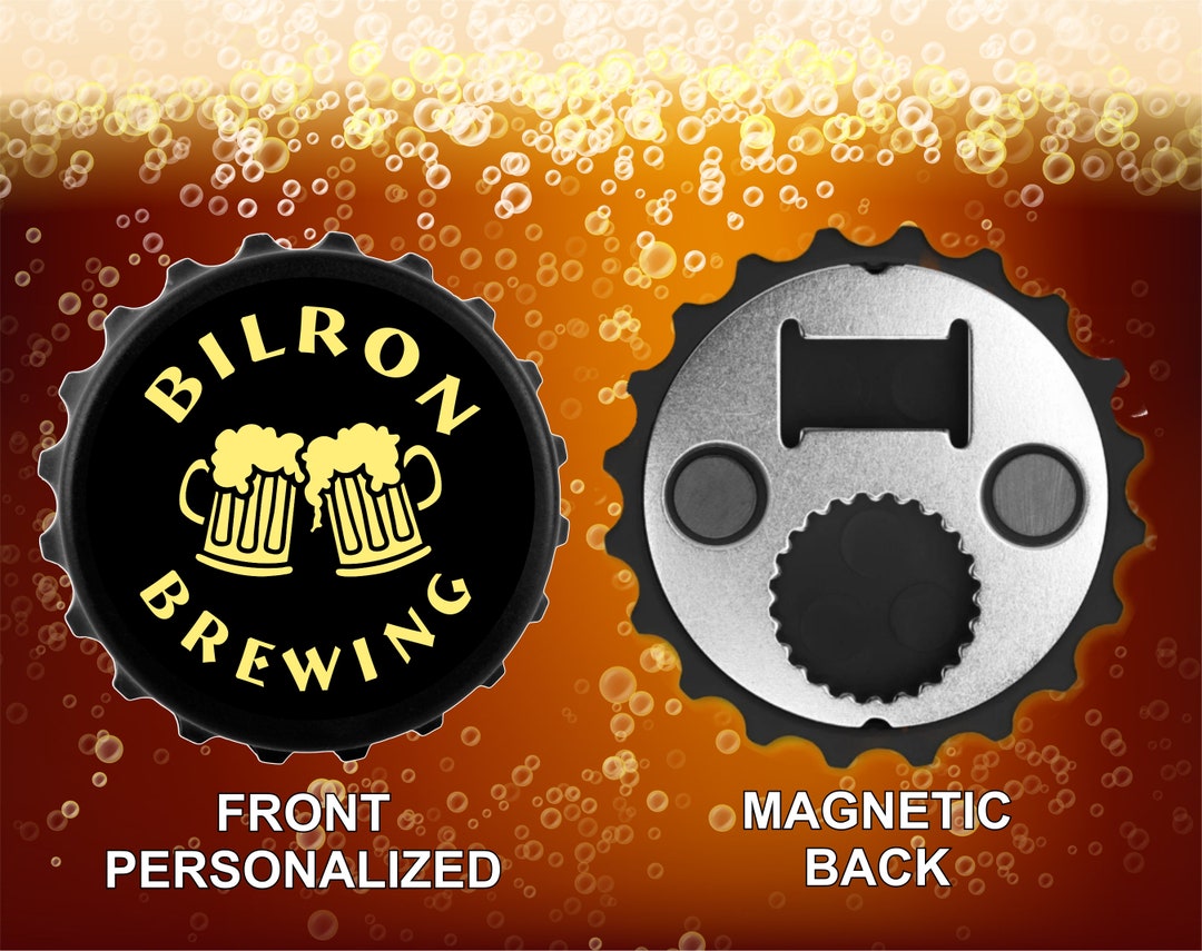 Personalized Bottle Cap Opener With Back Home Brewery Homebrew custom Gift Etsy