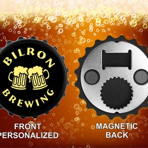Personalized Bottle Cap Opener with Magnetic Back| Home Brewery Homebrew |Custom Gift