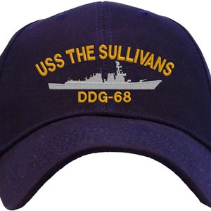 USS The Sullivans DDG-68 Embroidered Baseball Cap | Great Gift for Veteran, Active Duty | Available in 3 Colors