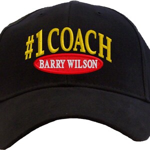 Personalized #1 Coach Baseball Cap Embroidered/ Name on Cap / Fathers Day Gift / Favorite Coach
