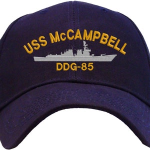 USS McCampbell DDG-85 Embroidered Baseball Cap | Great Gift for Veteran, Active Duty | Available in 3 Colors