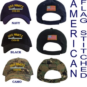 Artisan Owl USS Nimitz CVN-68 Navy Blue Embroidered Baseball Cap, Officially Licensed - View #10