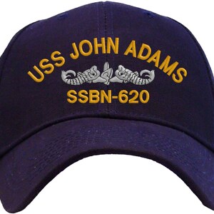USS John Adams SSBN-620 Embroidered Baseball Cap | Great Gift for Veteran, Active Duty | Available in 3 Colors