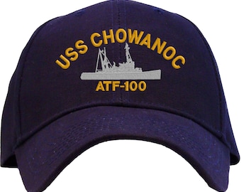 Gorra de béisbol bordada USS Chowanoc ATF-100 / Excelente regalo para veteranos, retirados y militares en servicio activo / Disponible en 3 colores