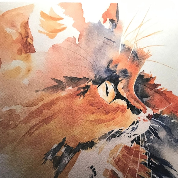 Original Watercolor Cat Note Cards, 4.25x5.5 Blank Inside Cards, Proverbs 17:17, Thank You Cards, Birthday Cards, Handmade Eco Friendly Card