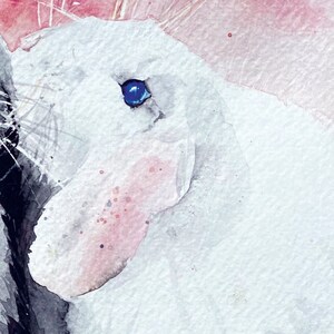 This note card was made from an original watercolor featuring two lop eared bunnies. The watercolor was painted in 2023 for an Etsy client who needed a painting for her granddaughter. Perfect cards for you to send to all of your bunny loving friends!

The cards are printed on Premium White Card Stock. Great to use for Friendship cards, Thank You card, Note Card, and more. Notecards are 4.25 X 5.5 and include envelopes. The card can also be framed and displayed for longer enjoyment!