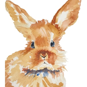 Original Rabbit Watercolor Art Note Card, Woodland Creature Card, Invitation, 4.25x5.5 Size Blank Inside Cards, Greeting Card, with envelope