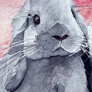 This note card was made from an original watercolor featuring two lop eared bunnies. The watercolor was painted in 2023 for an Etsy client who needed a painting for her granddaughter. Perfect cards for you to send to all of your bunny loving friends!

The cards are printed on Premium White Card Stock. Great to use for Friendship cards, Thank You card, Note Card, and more. Notecards are 4.25 X 5.5 and include envelopes. The card can also be framed and displayed for longer enjoyment!