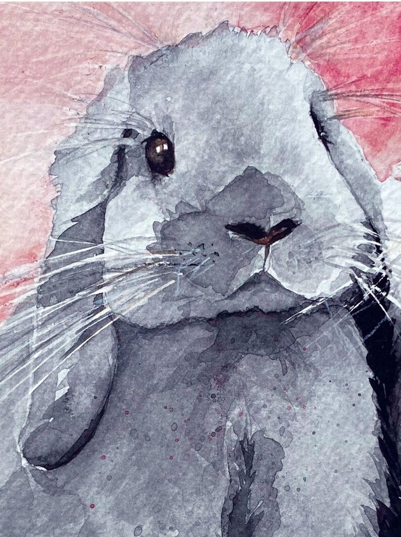 This note card was made from an original watercolor featuring two lop eared bunnies. The watercolor was painted in 2023 for an Etsy client who needed a painting for her granddaughter. Perfect cards for you to send to all of your bunny loving friends!

The cards are printed on Premium White Card Stock. Great to use for Friendship cards, Thank You card, Note Card, and more. Notecards are 4.25 X 5.5 and include envelopes. The card can also be framed and displayed for longer enjoyment!