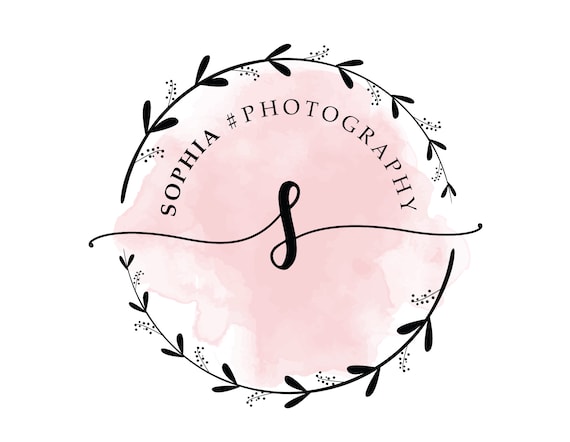 Pink Personalized Initial Watercolor Note Cards, 4.25x5.5 Blank Inside Cards, Invitation Cards, Business Brand Building Card, with envelopes