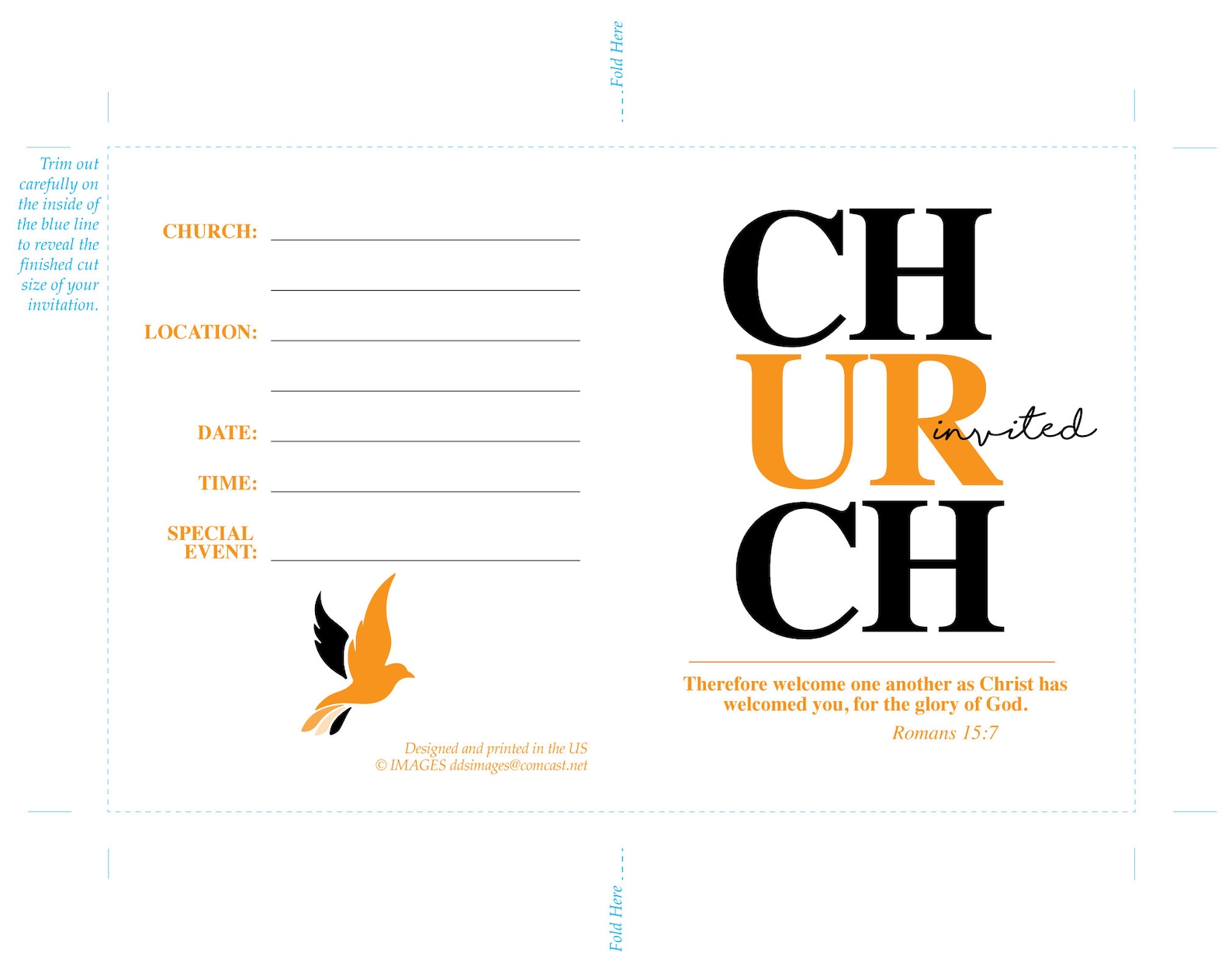 Printable Church Invitations, Digital Downloadable "ur Invited" to ...