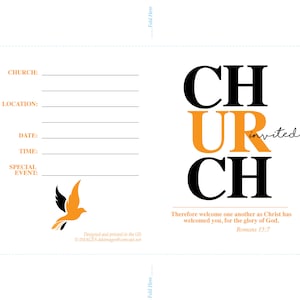 Inviti stampabili per la chiesa, biglietti "UR invitato" scaricabili digitalmente per la chiesa, inviti per servizi speciali, download immediato di JPG