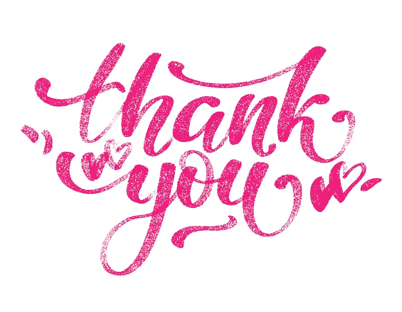 Set of Five Script Thank You Note Cards, 4.25