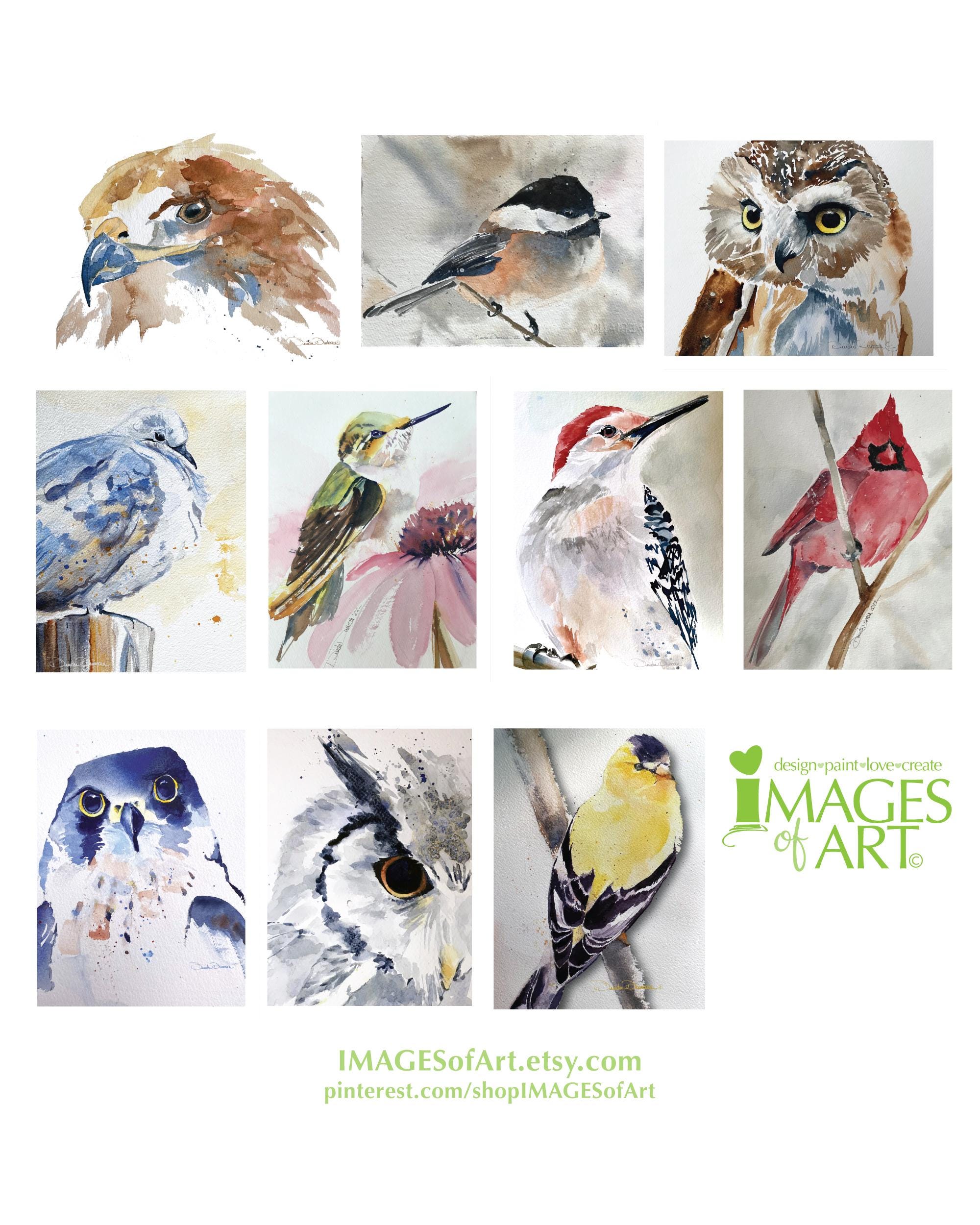 Bird Watercolor Note Card Set, Set of 10 Made From Original Artwork ...