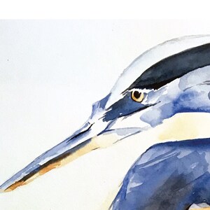 Great Blue Heron Original Watercolor Note Card, 4.25x5.5, Blank Inside Card, Thank You Card, Bird Enthusiast Gift, Note Card, with envelope