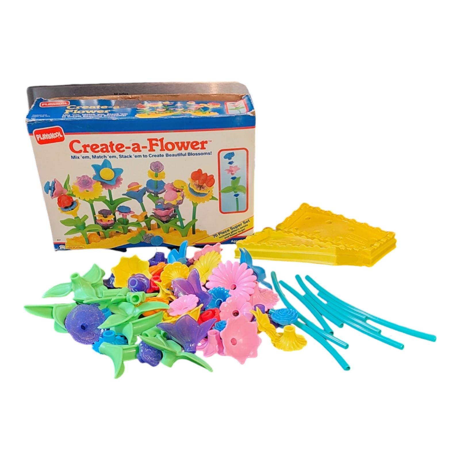 Playskool-create-a-flower-70 Piece Set-missing 6 Pieces-1992