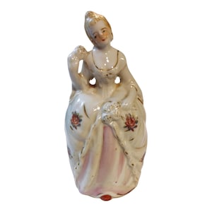 Vintage Victorian Lady Vase Planter Pencil Holder Made In Japan Mid Century 50s 60s