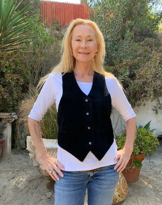 B.B.DAKOTA Black Suede Leather Vest 4 
