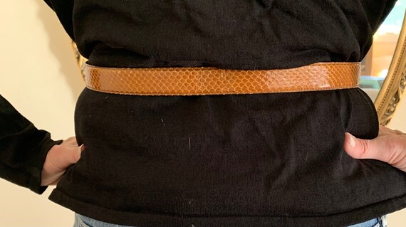 Vintage Genuine Snakeskin Belt, Made in USA - image 3
