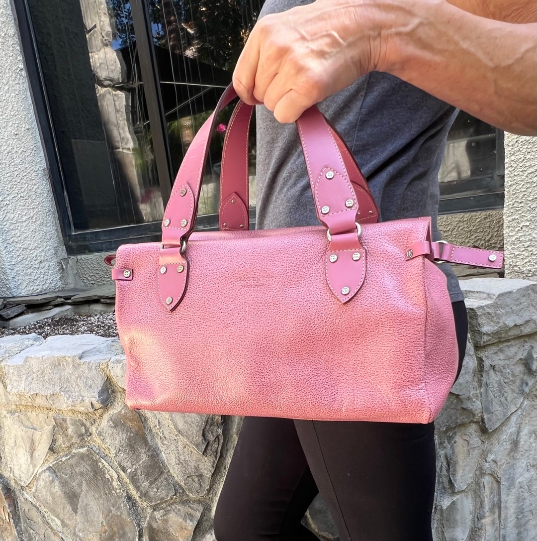 Kate Spade Purse, Bubble gum Pink Leather Hand bag, Footed