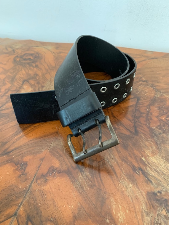 BCBGMAXAZRIA Wide Belt, Black  Leather, Brass Buc… - image 2