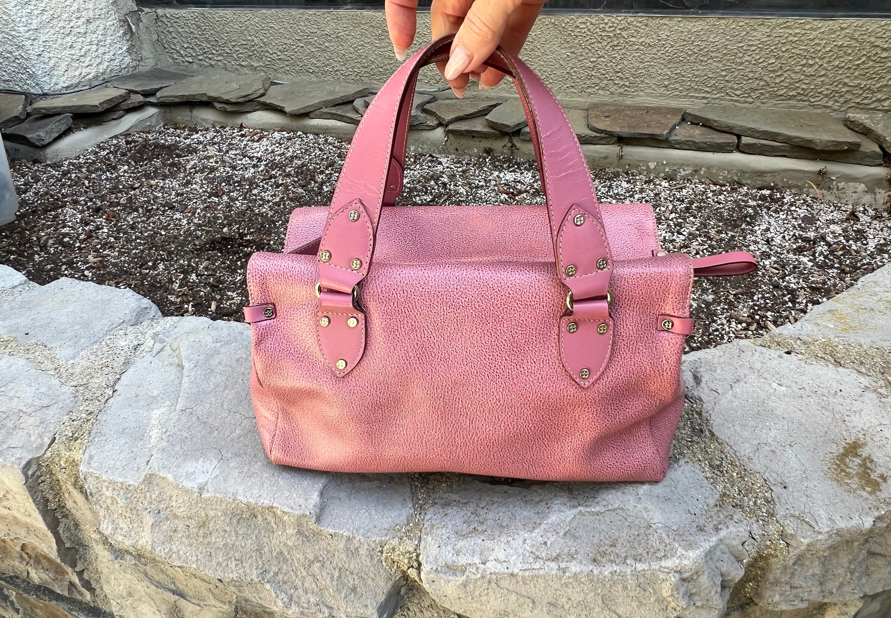 Kate Spade Purse, Bubble gum Pink Leather Hand bag, Footed