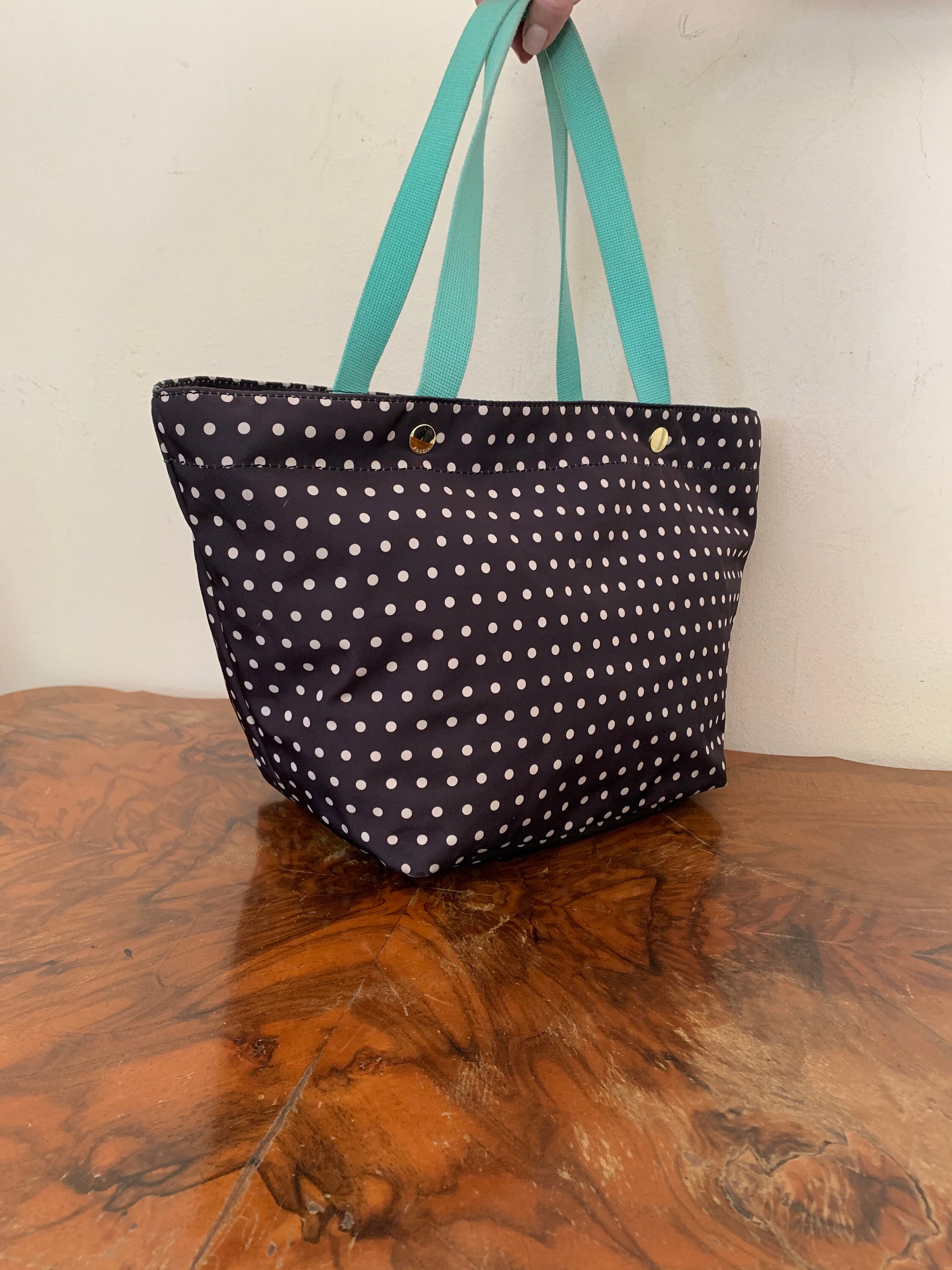 Fossil Nylon Tote Polka Dots Bag Etsy
