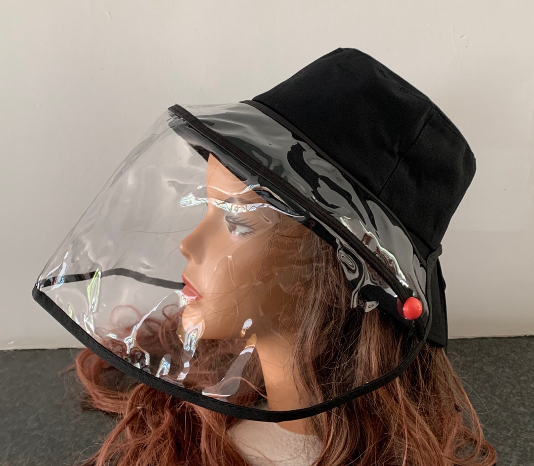 Black Bucket Hat Face Shield Sun Hat Personal Care Etsy