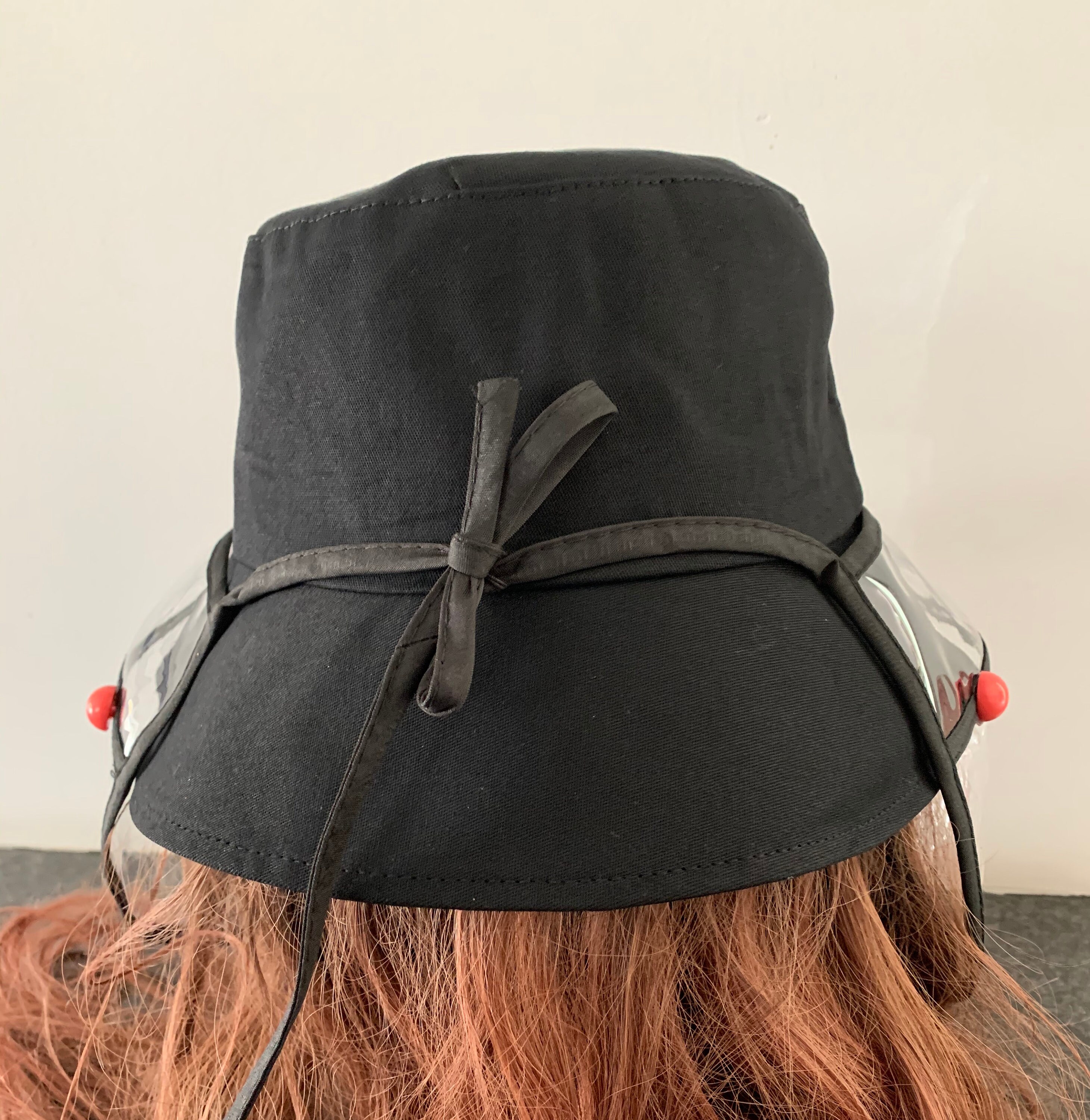 Black Bucket Hat Face Shield Sun Hat Personal Care Etsy