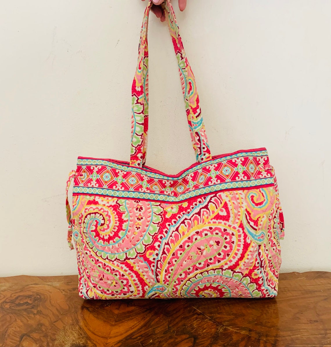 Vera Bradley Quilted Paisley Floral Bucket Bag Handbag | Etsy