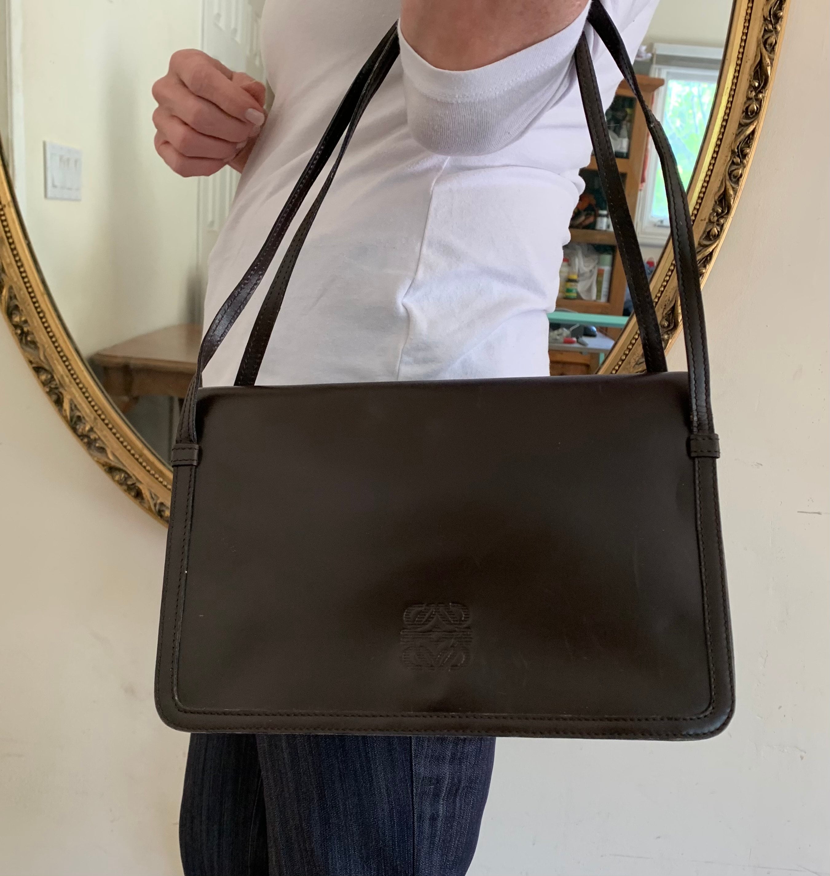 Vintage Giani Bernini Distressed Leather Bag Purse