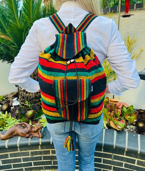 LILLO Backpack, Artisan, Unisex. Drawstring, School Bag, Mexico, Red,  Green, Yellow, Red - Etsy