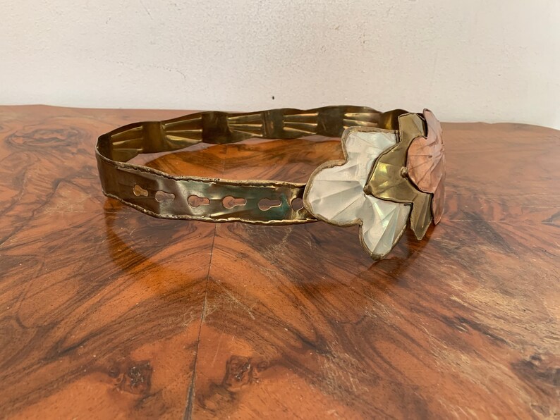Leaf Art Solid Brass Structured Belt