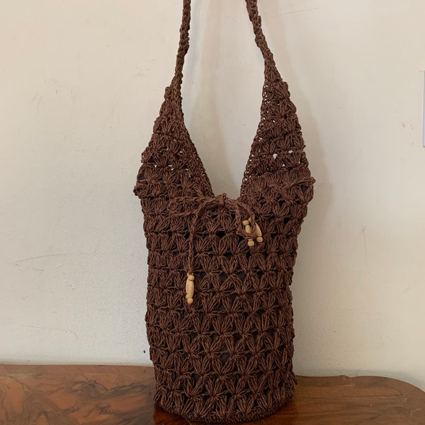 Eco Friendly Woven Bag Tote Mesh Woven Lined