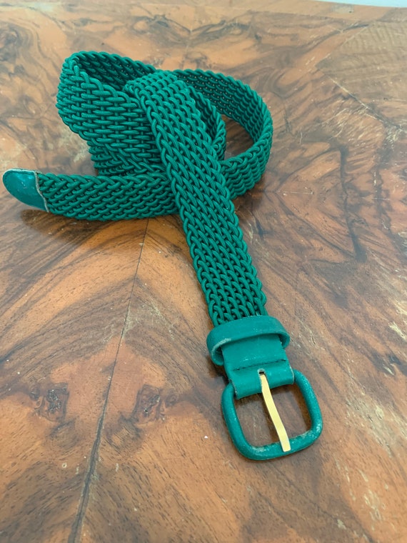 Maus & Hoffman Braided Green Paracord Elastic Belt 