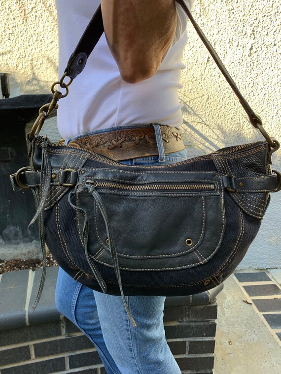 Fossil Shoulder Bag Black Canvas 