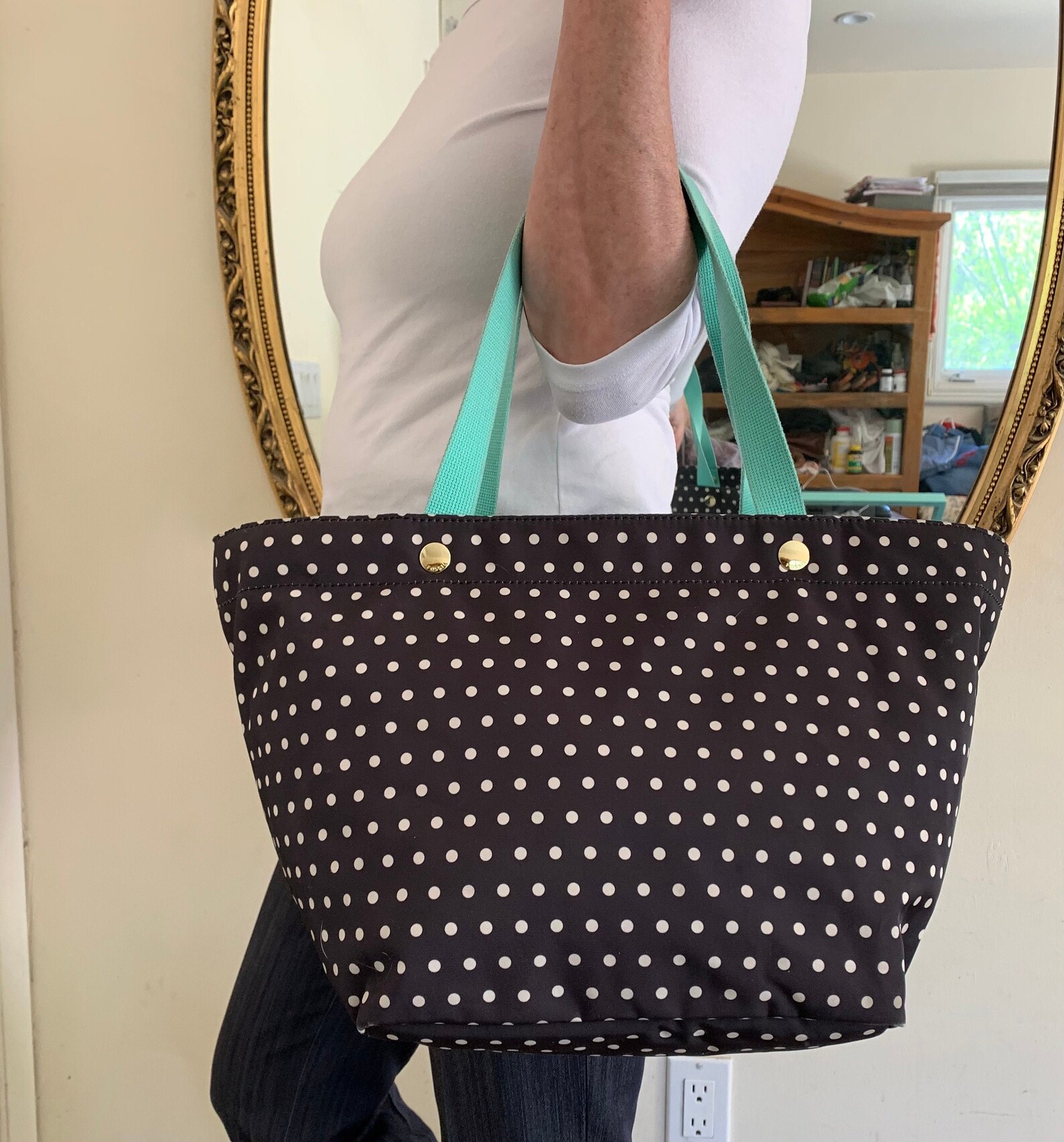 Fossil Nylon Tote Polka Dots Bag Etsy