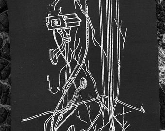 VIGILADO.: parche serigrafiado. parches para coser en chaquetas, parches punk, parche trasero cyberpunk, oogle couture,