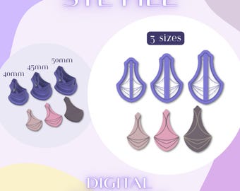 Ethnic Tiera Polymer Clay Cutter: 3 Sizes STL File (Digital Download)