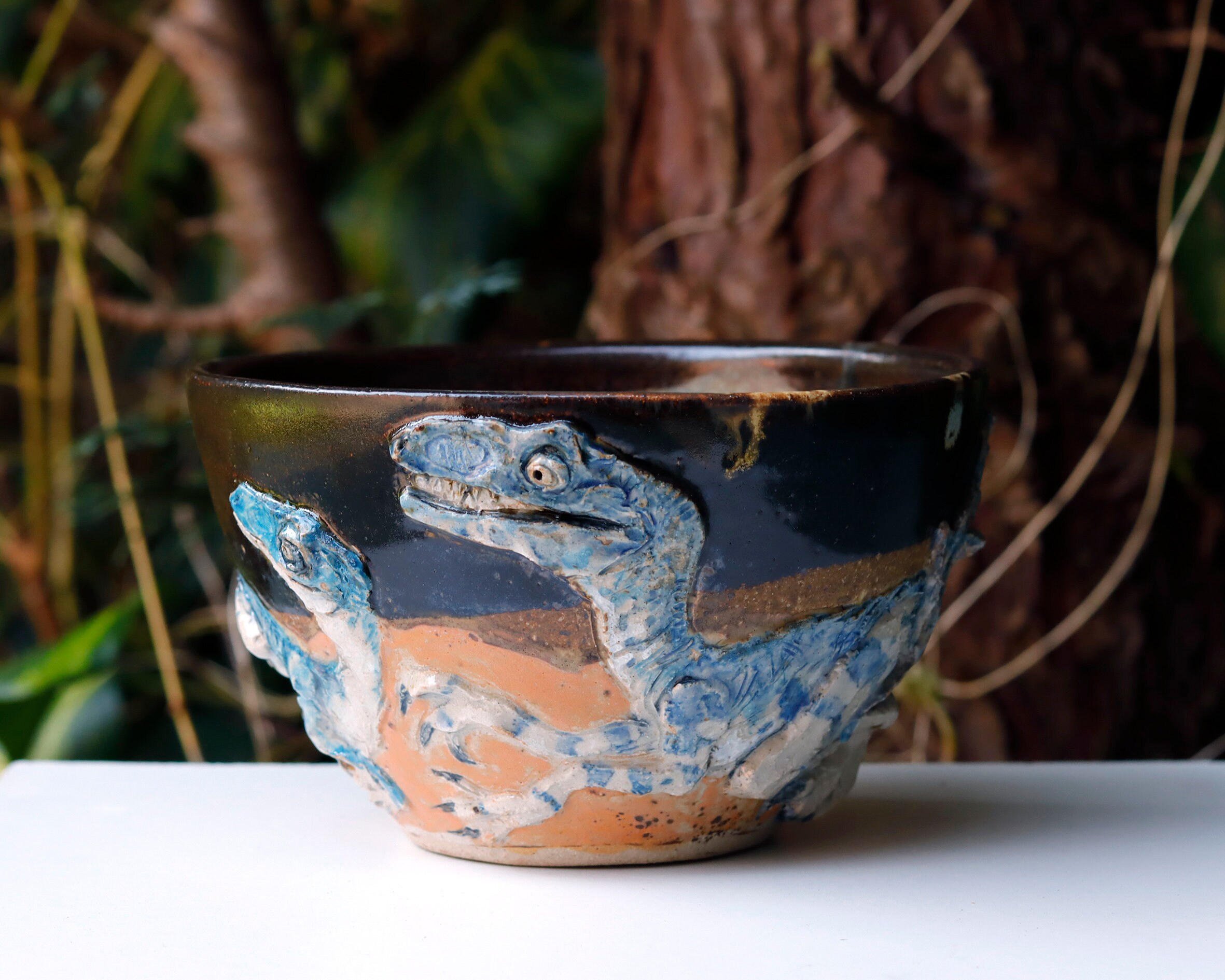 Handmade Ceramic Bowl Finished with 3D Dinosaur Illustration Etsy