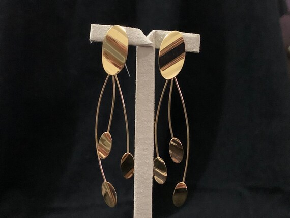 18K Gold Statement Earring, Fashion Earring, Geome
