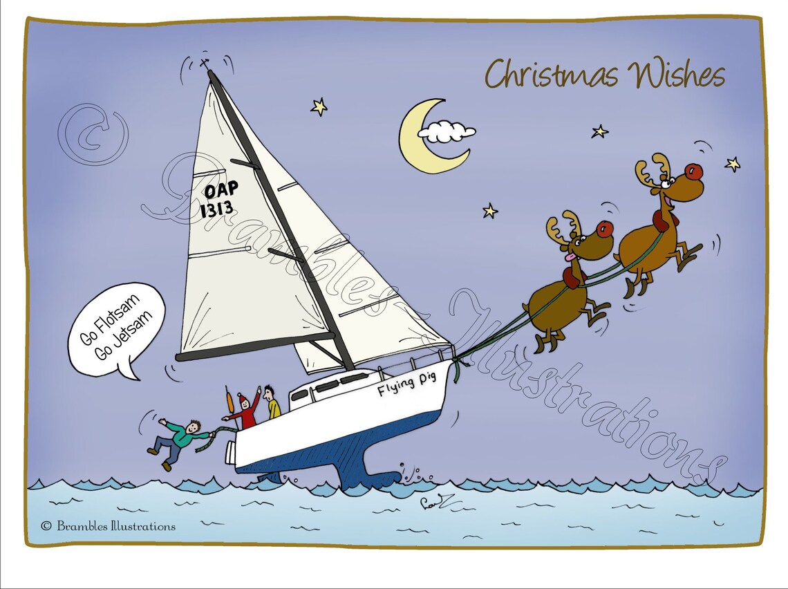 Sailing Christmas Cards Etsy