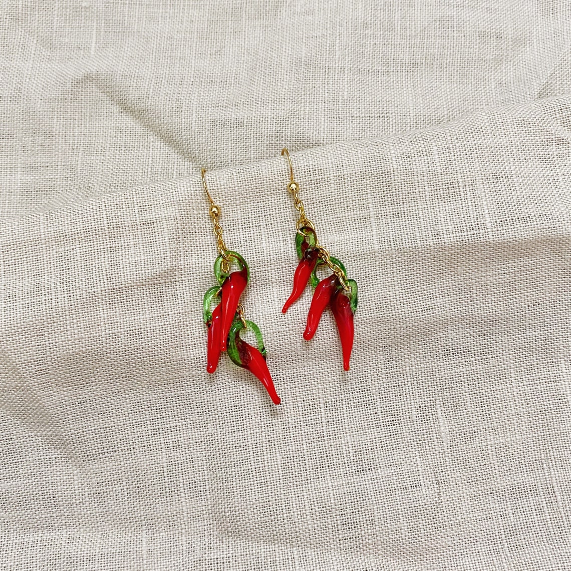 Chili pepper earrings food earrings quirky jewelry funny Etsy
