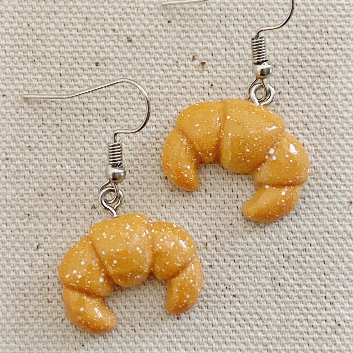 Croissant earrings bread earrings food earrings quirky Etsy