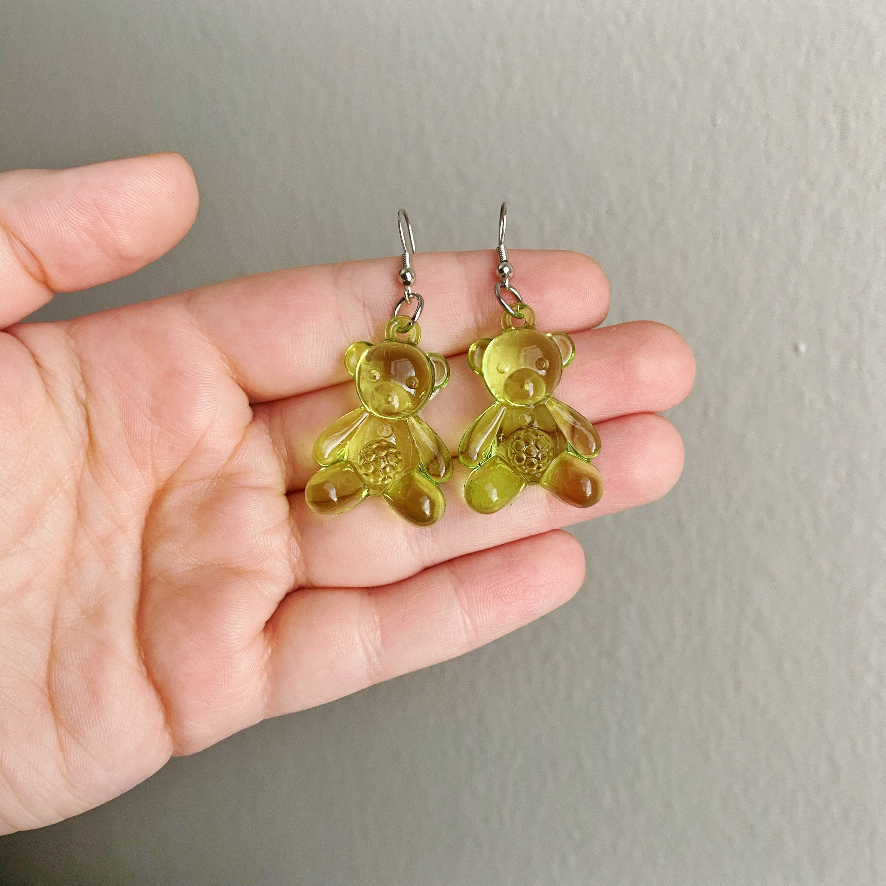 Teddy bear earrings acrylic bear animal earrings gummy bear Etsy