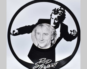 Rod Stewart, B110 Custom Laser Cut Vinyl Records,  Twill Coaster Image