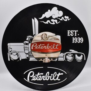 Peterbuilt Truck, dessous de verre en sergé pour disque vinyle découpé au laser, image du milieu