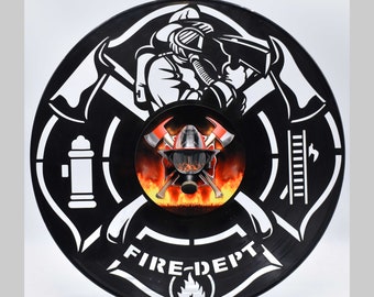 Fire Department,  Custom Laser Cut Vinyl Records,  Twill Coaster Image