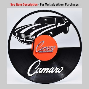 Caméra, disque vinyle personnalisé découpé au laser, image centrale du dessous de verre en sergé