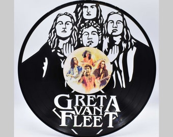 Gretta Van Fleet, B126 Custom Laser Cut Vinyl Records,  Twill Coaster Image
